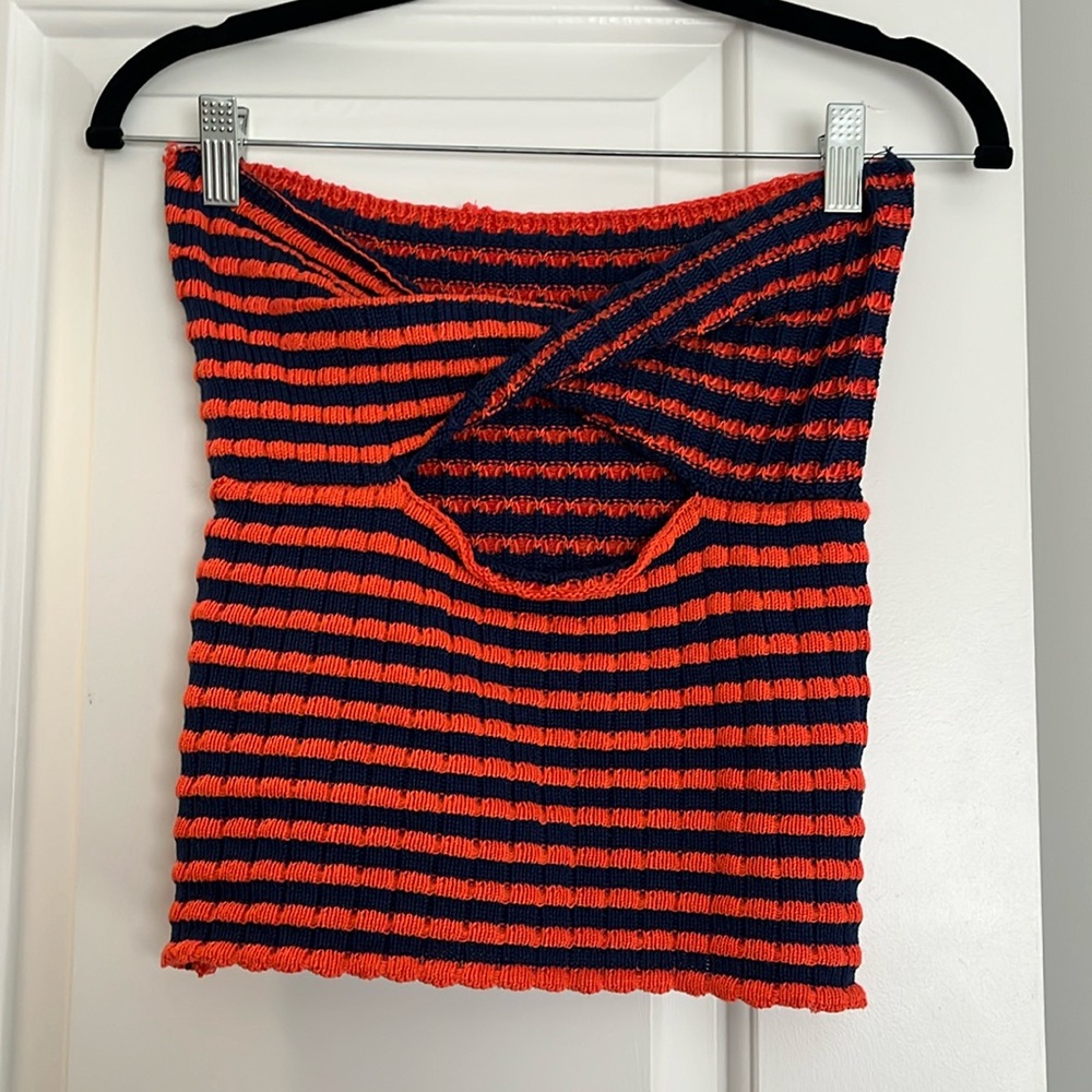 Orange and blue top